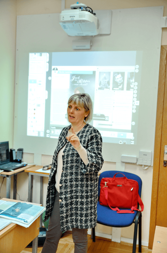 Teacher during lession